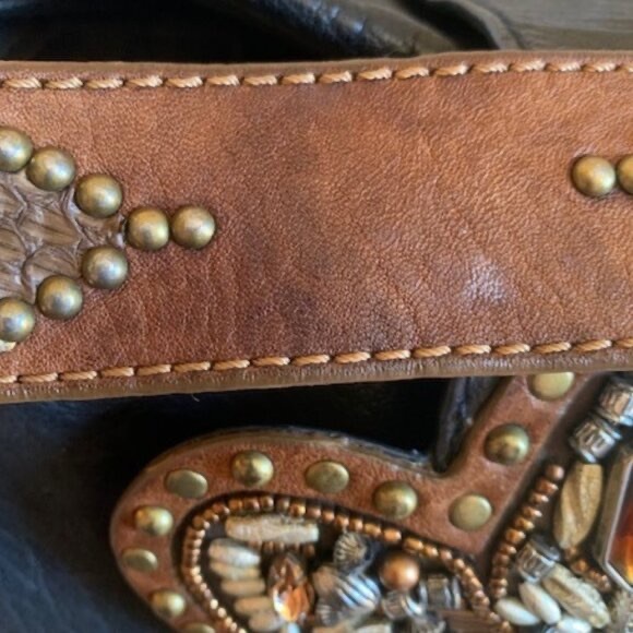 Royal Plush Boho Studded Leather Shoulder Bag - Picture 7 of 7